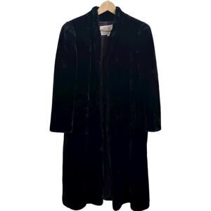 Vintage Union Made in USA 1960's Size 16 Intrigue Glenoit Black Faux Fur Coat